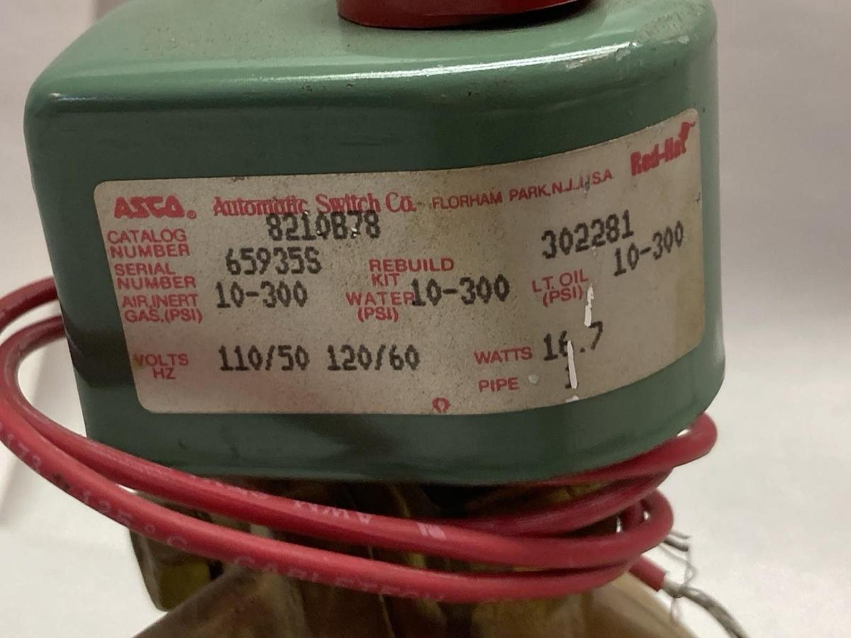 Used Asco,8210B78,Solenoid Valve 10-300PSI 110/120V 50/60Hz 16.7W