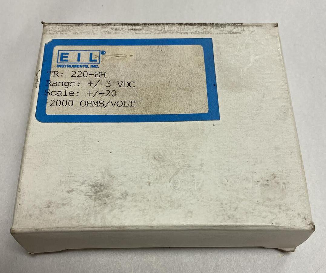 Used EIL Instruments,TR:220-EH,Scale Range +/-3 VDC Scale +/-20 2000OHMS/Volt NOS