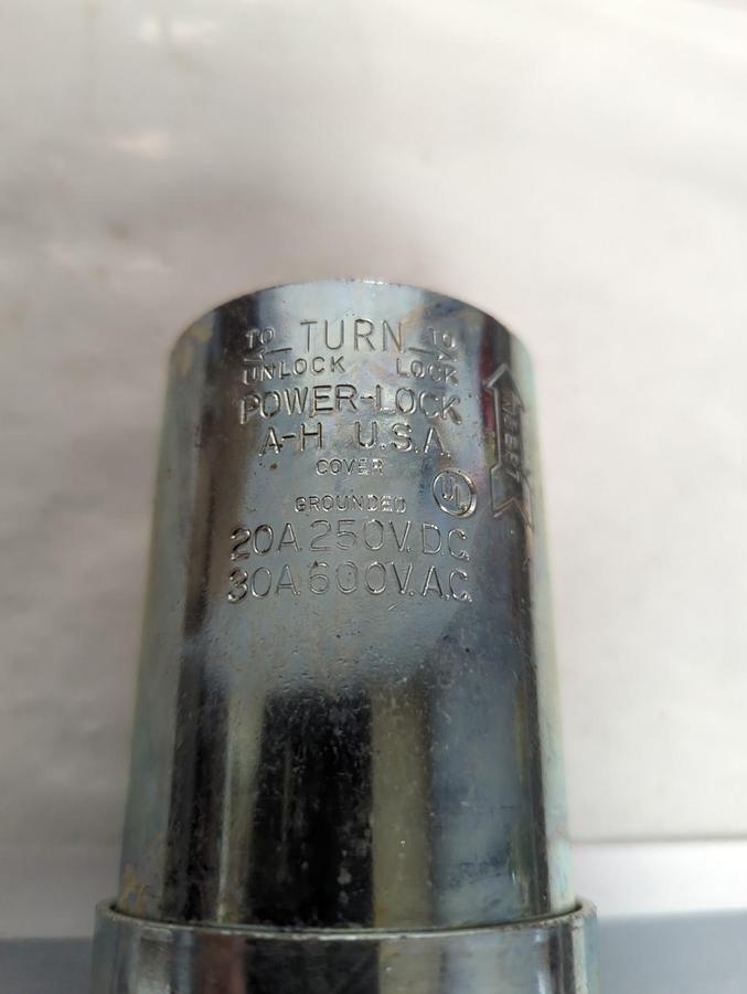 Used POWER-LOCK,A-H,PLUG/COVER GROUNDED 20A 250VAC 30A 600VAC PRE-OWNED