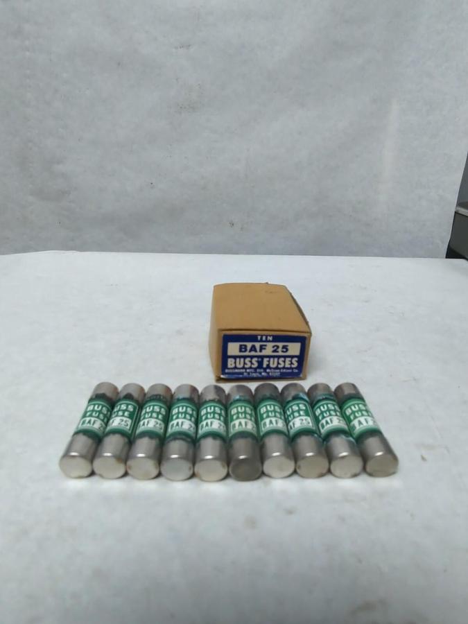 COOPER BUSSMANN,BAF25,25 AMP BUSS FISES BOX OF 10 NOS