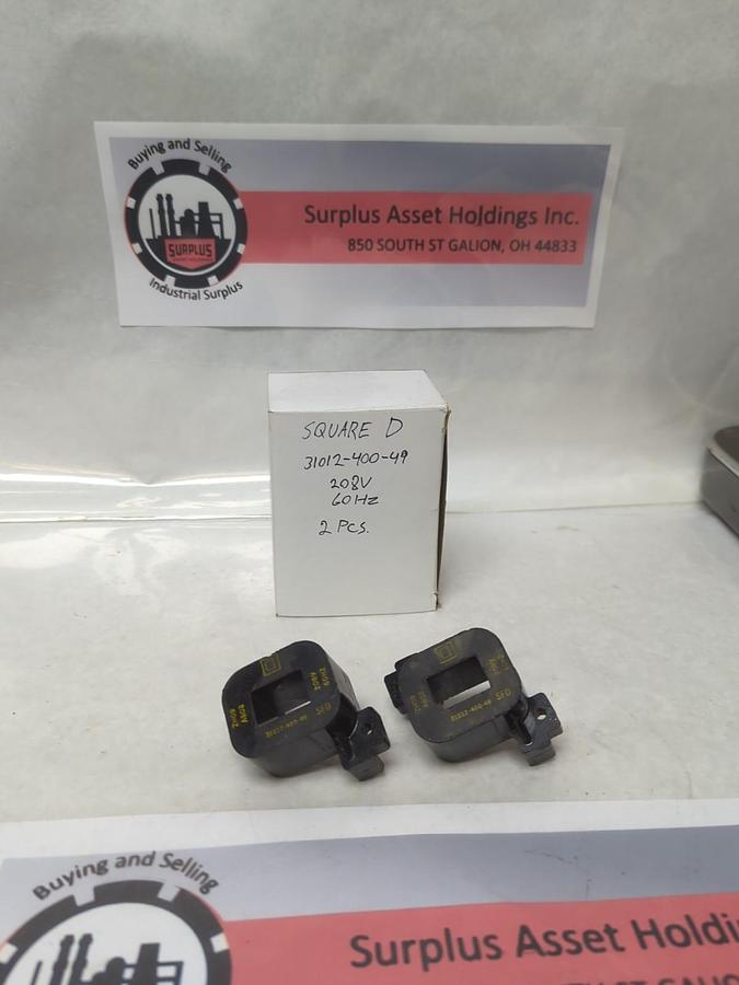 Used SQUARE D,31012-400-49,COIL 208V 60HZ LOT OF 2 PRE-OWNED