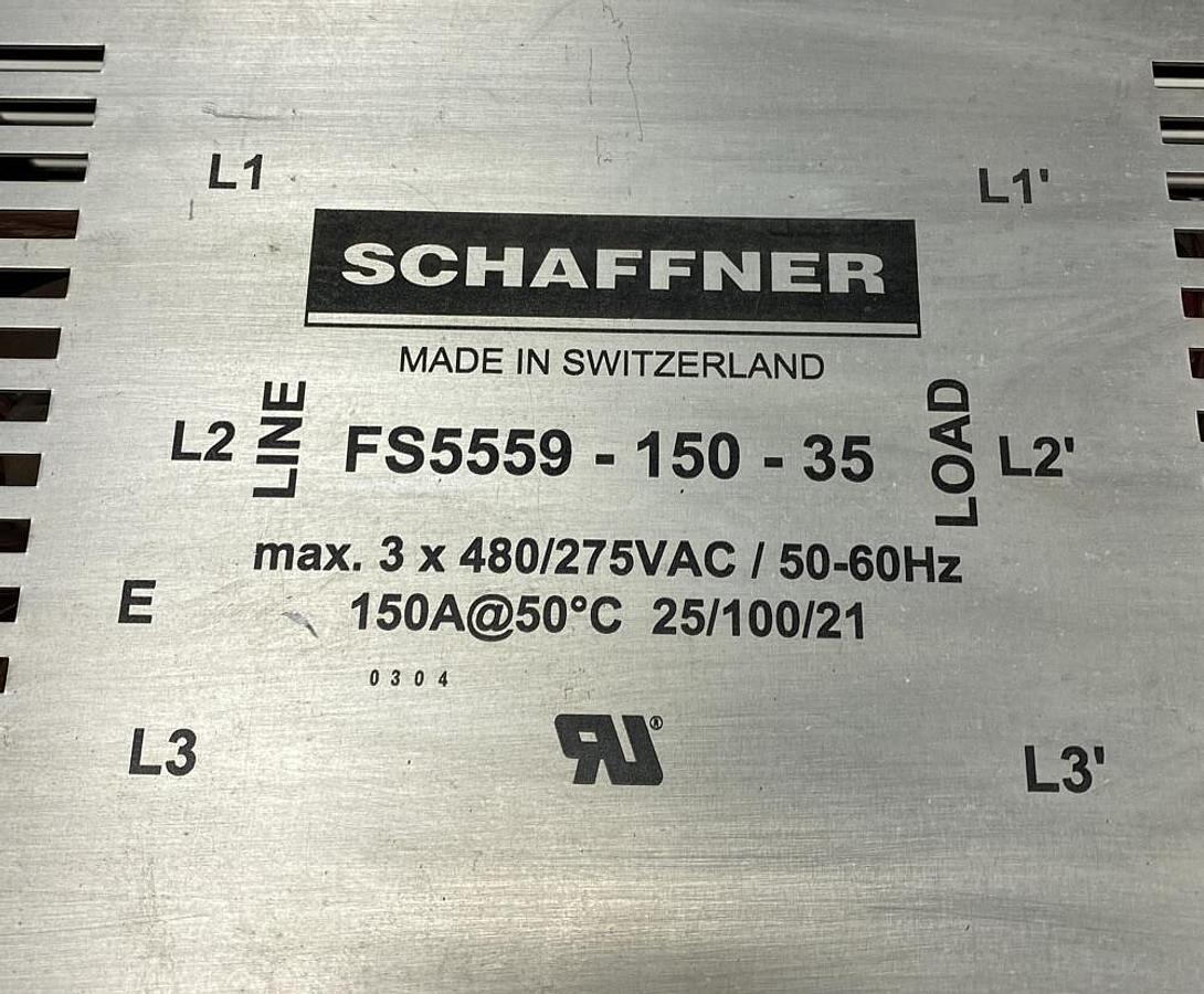 Used Schaffner,FS5559-150-35,Line Filter 480/275VAC / 50-60Hz
