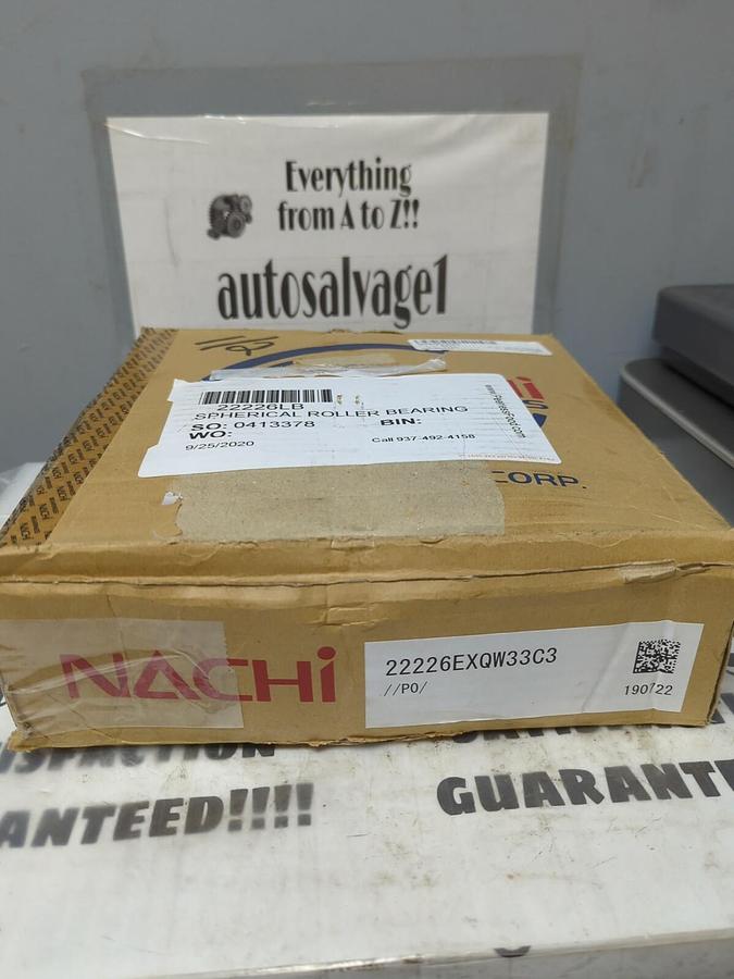 NACHI,22226EXQW33C3,DOUBLE ROW SPHERICAL ROLLER BEARING 130MM BORE NOS