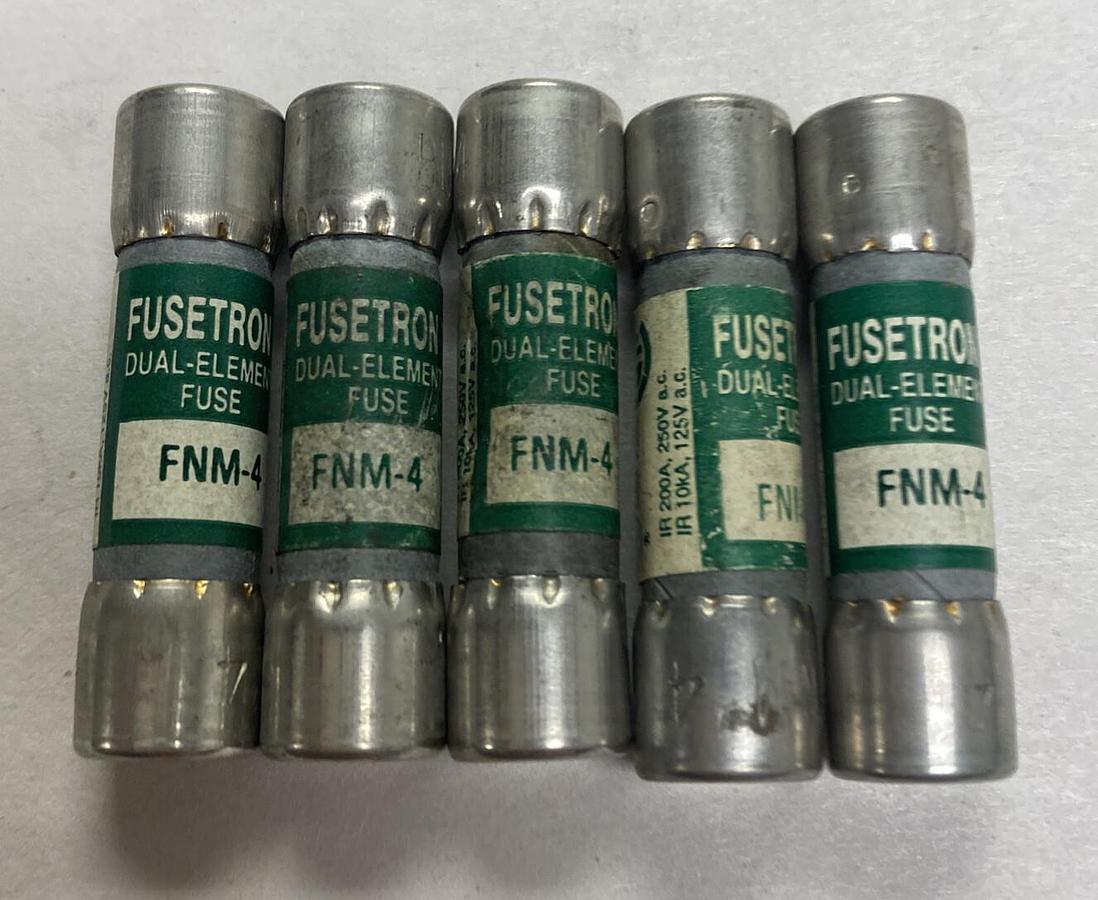 Cooper Bussmann,FNM-4,Fusetron Fuse Lot Of 5 NOS