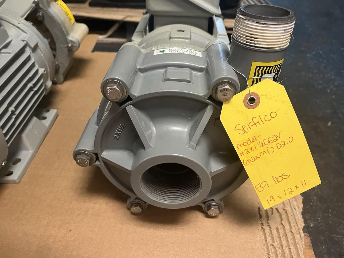 Used SERFILCO,H2-X1-1/2CE2V(M2xM1)-D2.0,SERIES HE HORIZONTAL CHEMICAL PUMP 2HP 2X1.5