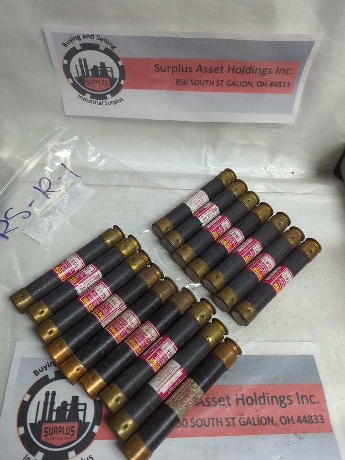 Used COOPER BUSSMANN,FRS-R-1,FUSETRON 1 AMP FUSE LOT OF 16 PRE-OWNED