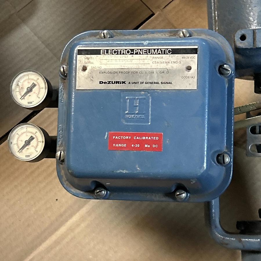 Used DEZURIK,859135-1DA0-1B1-19-PDA1-AAA,ELECTRO-PNEUMATIC ACTUATOR VALVE 1-1/2INCH