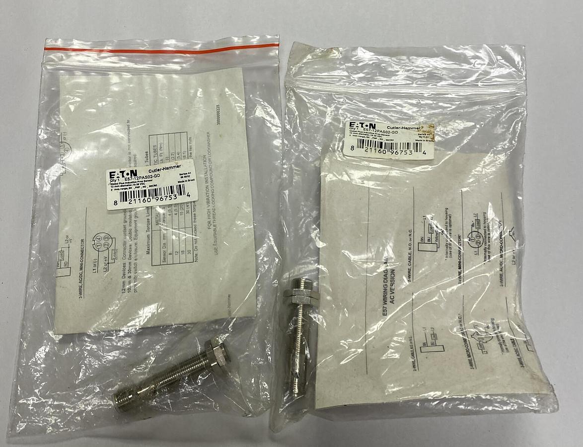 Eaton,E57-12PAS02-GD,Proximity Switch Lot Of 2 NOS