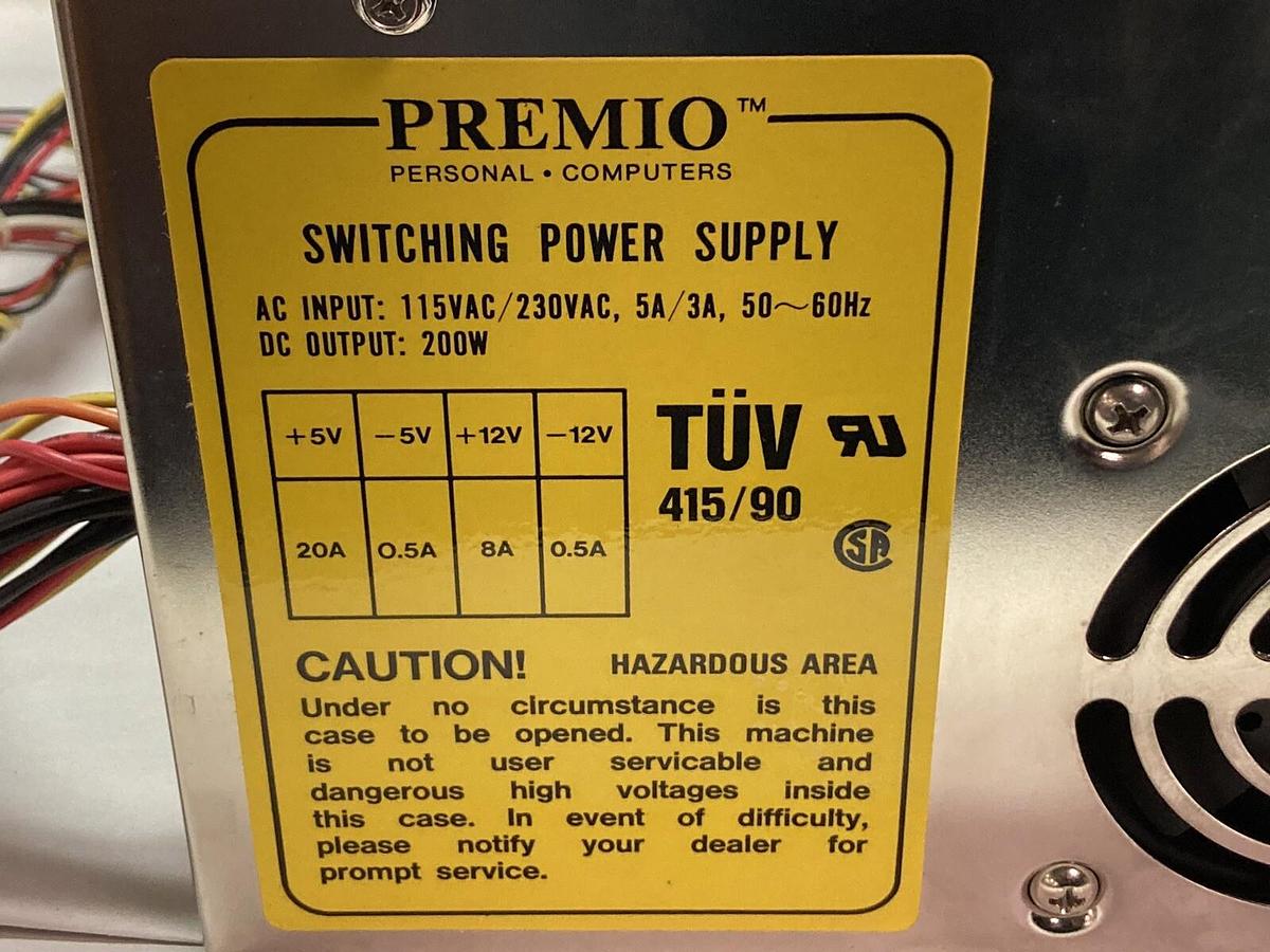 Premio,200W,Switching Power Supply 115Vac/230Vac 5A/3A