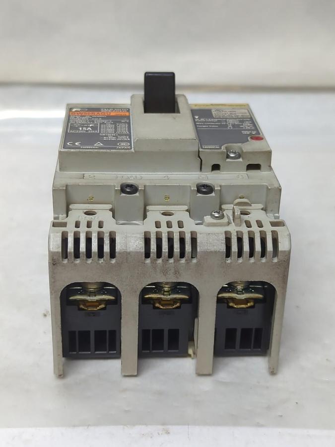 Used FUJI,BW50RAGU-3P015,CIRCUIT BREAKER 15 AMP 3-POLE PRE-OWNED
