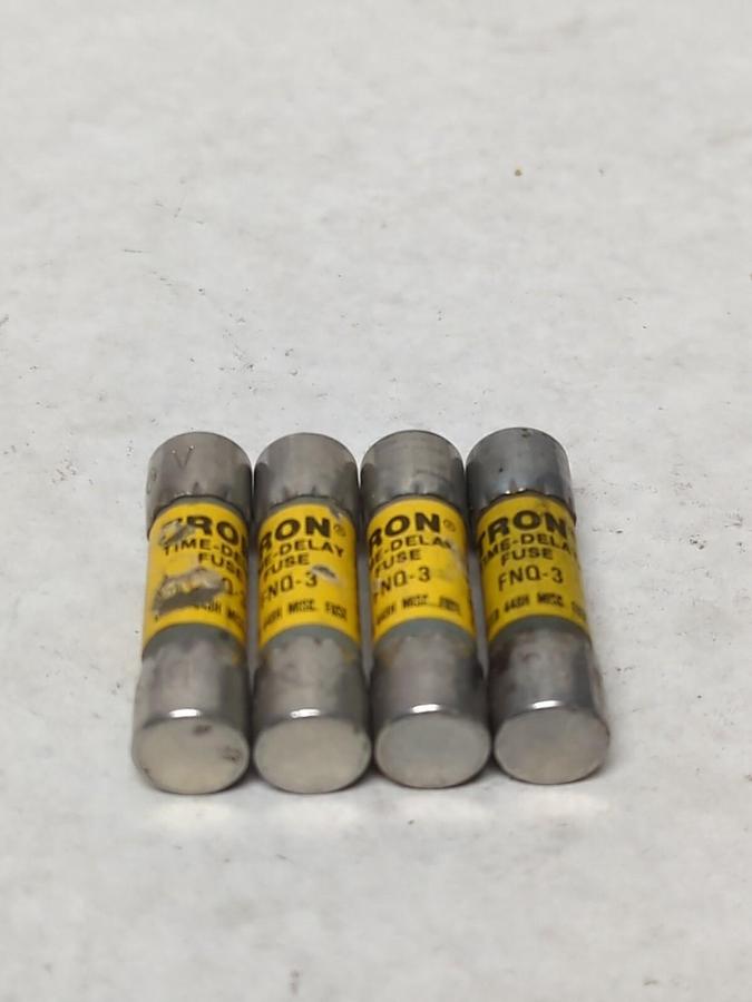 Used COOPER BUSSMANN,FNQ-3,TRON 3 AMP FUSE LOT OF 4 PRE-OWNED