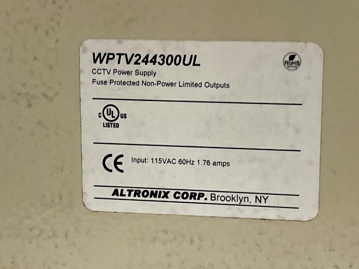 Altronix,WPTV244300UL,Power Supply 3PTC 1 Fuse 24Vac 15A Max