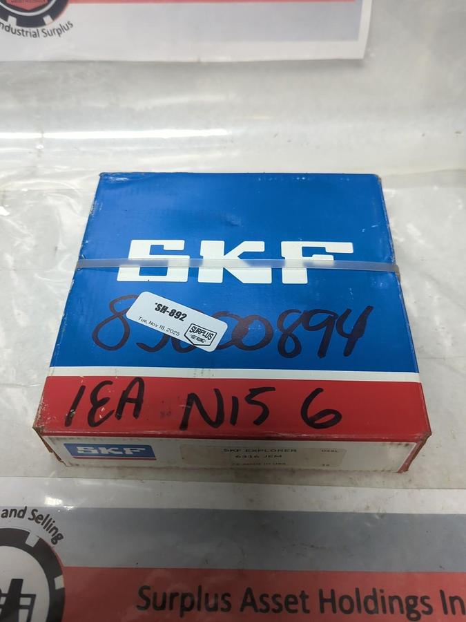 SKF,6316 JEM,DEEP GROOVE BALL BEARING 80X170X39MM NOS