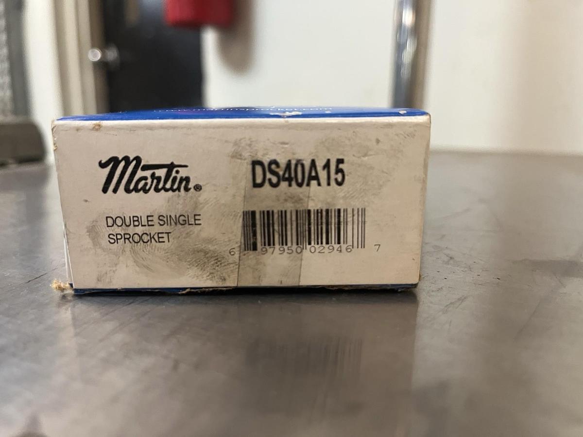 MARTIN,DS40A15,DOUBLE SINGLE SPROCKET #40 CHAIN 1/2 PITCH 15 TEETH