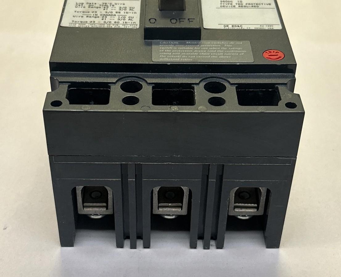 Used GE,TED136YT150,CIRCUIT BREAKER 150A 600V 3P