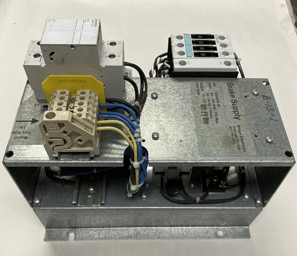 Used Siemens Morgan Electronics,300025A.00,Brake Power Supply Input 265VAC 1PH Output