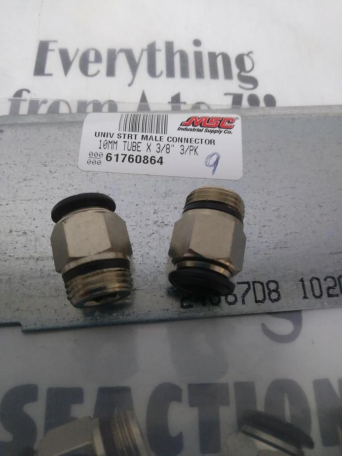 UNBRANDED,61760864,TUBE STRAIGHT MALE CONNECTOR 10MMX3/8 IN LOT OF 9 NOS