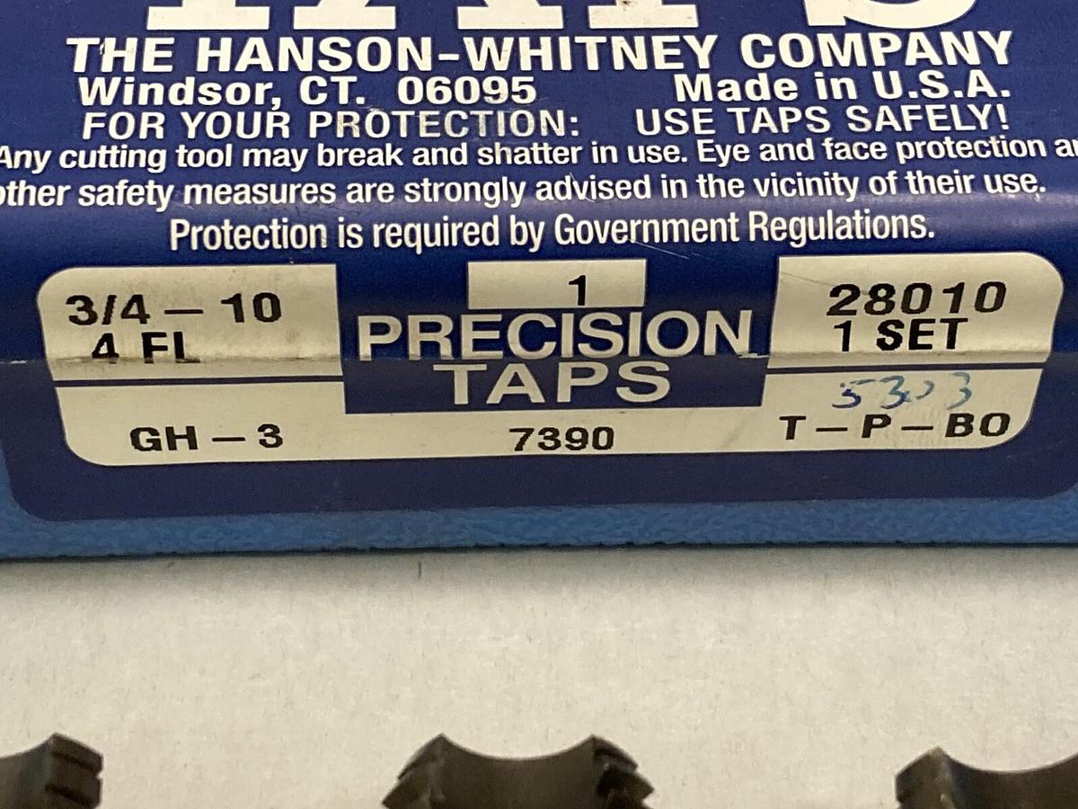 Hanson Whitney,28010,3/4 INCH-10 4 FL Taper Plug and Bottom  Tap 28010