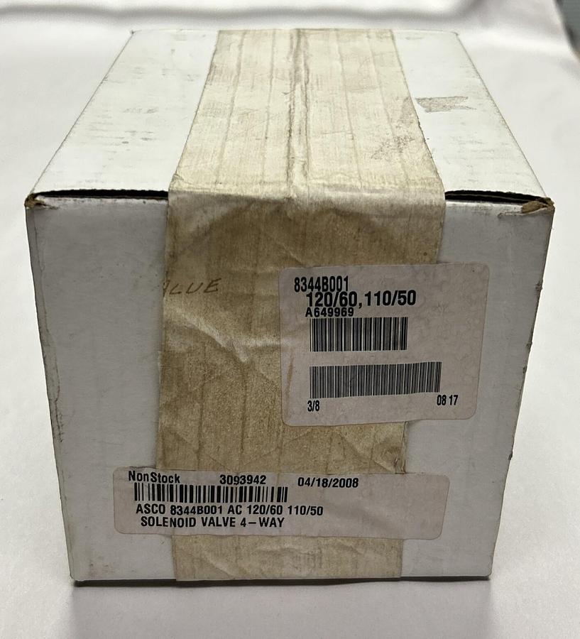 Used ASCO,8344B001,VALVE 120/60-110/50V NEW