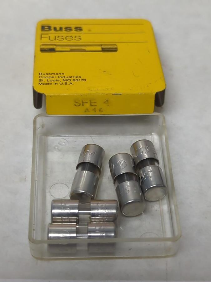 COOPER BUSSMANN,SFE-4,FAST ACTING 4 AMP FUSE PACK OF 5 NOS