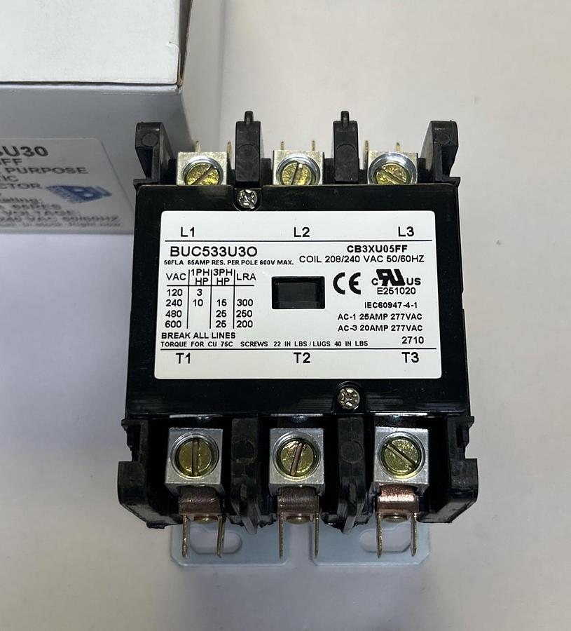 BREAKERS UNLIMITED,BUC533U30,DEFINITE PURPOSE CONTACTOR NOS