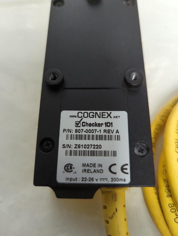 Used COGNEX CHECKER,807-0007-1,CHECKER 101 VISION SENSOR REV A PRE-OWNED