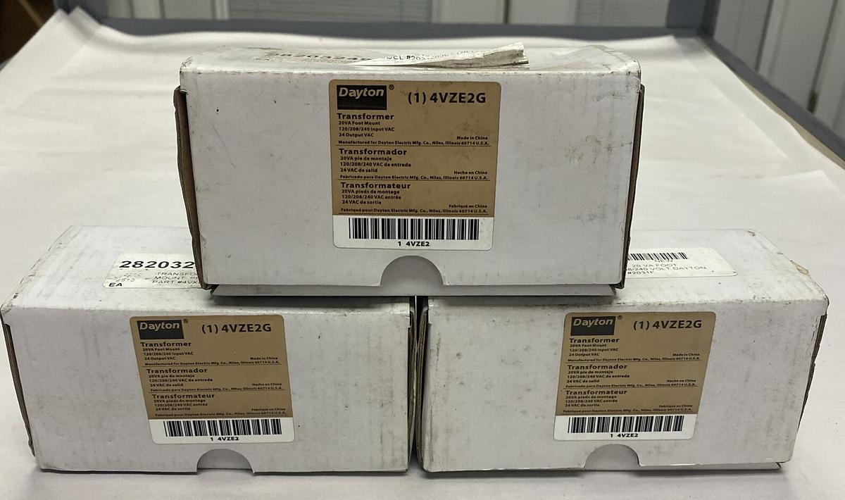 Dayton,4VZE2G,Transformer Lot Of 3 NOS