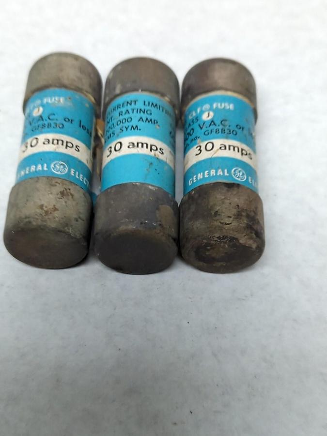 Used GENERAL ELECTRIC,GF8B30,CLF FUSE 30 AMP LOT OF 3 PRE-OWNED