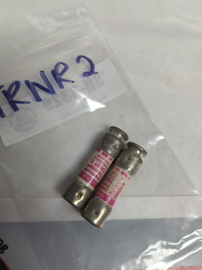 Used GOULD SHAWMUT,TRN-R2,TRI-ONIC 2 AMP FUSE LOT OF 2 PRE-OWNED