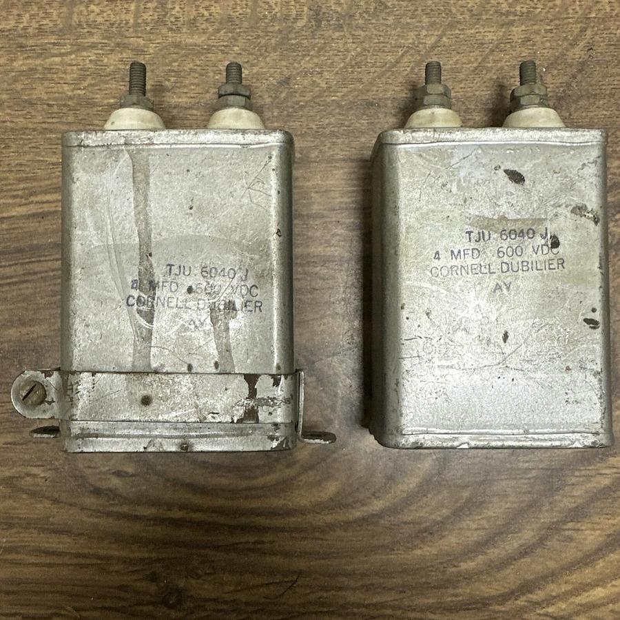 Used Cornell-Dubilier,TJU6040J,Capacitor 600VDC LOT of 2