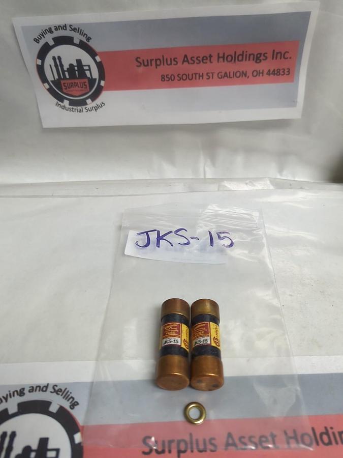 Used COOPER BUSSMANN,JKS-15,LIMITRON 15 AMP FUSE LOT OF 2 PRE-OWNED