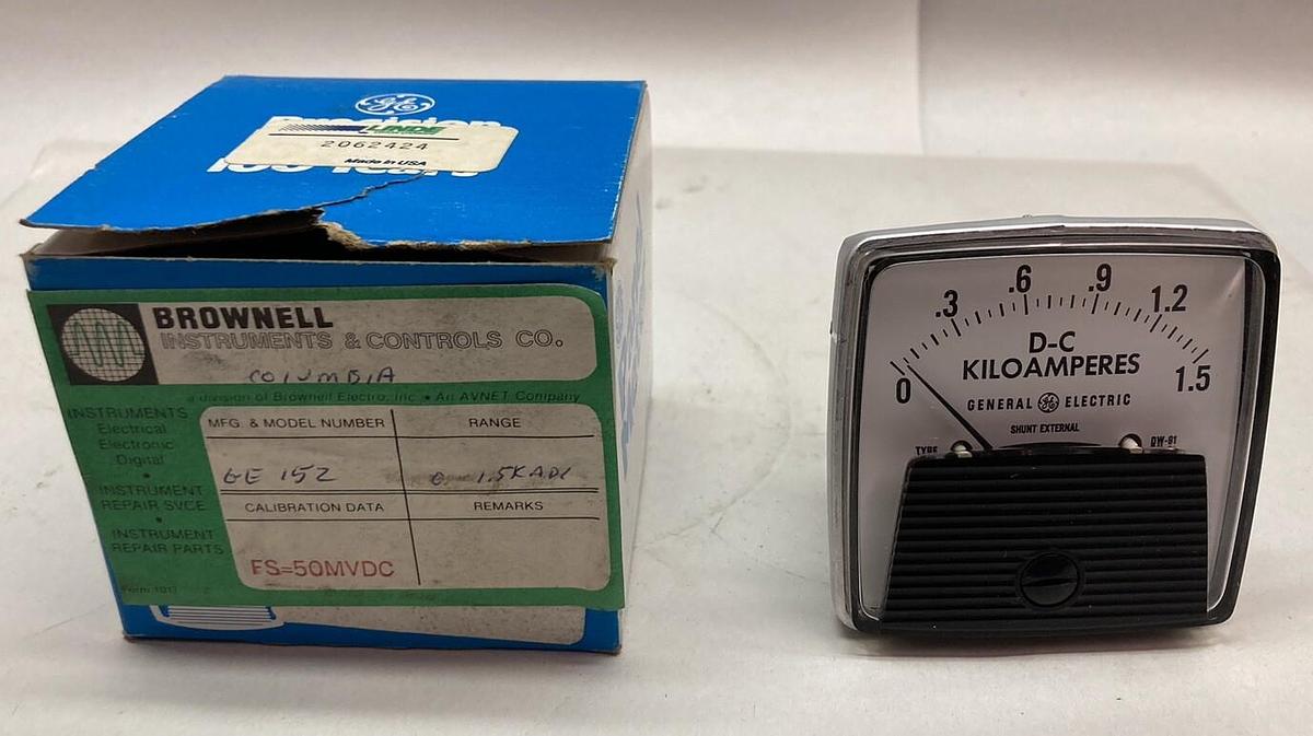 Used General Electric,Type DW-91,0-1.5 D-C Kiloamperes Gauge Filter