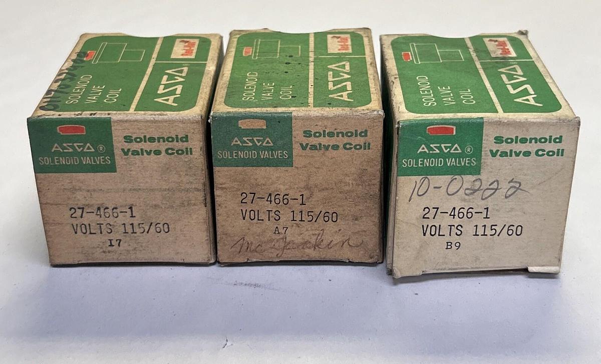ASCO,27-466-1,SOLENOID VALVE COIL 115V LOT OF 3 NOS