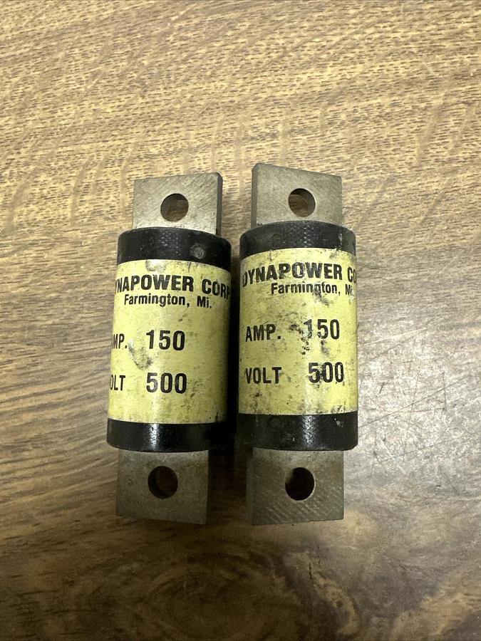 Used Dynapower,150 Amp 500 Volt, Fuse  LOT of 2