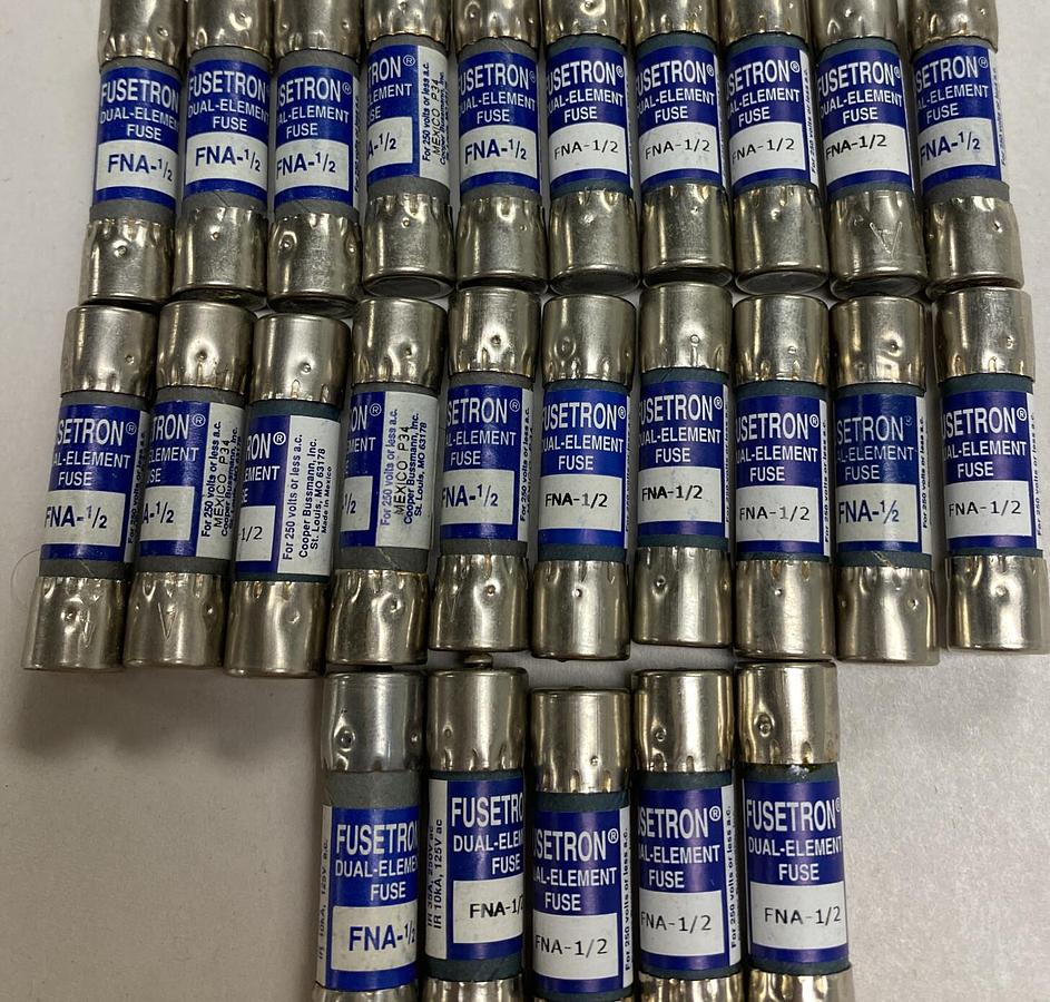 Cooper Bussmann,FNA-1/2,Fusetron Fuse Lot Of 25