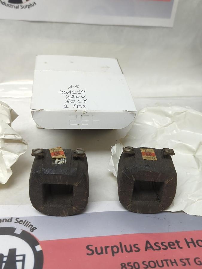 Used ALLEN-BRADLEY,45A214,COIL 220V 60CY LOT OF 2 PRE-OWNED