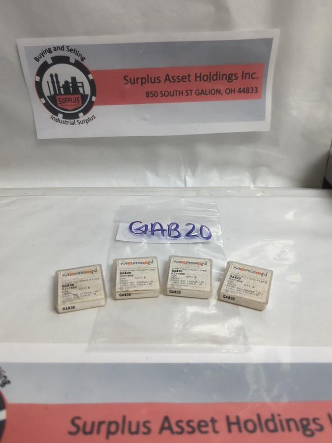 MERSEN,GAB-20,FAST ACTING 20 AMP FUSE LOT OF 18 NOS
