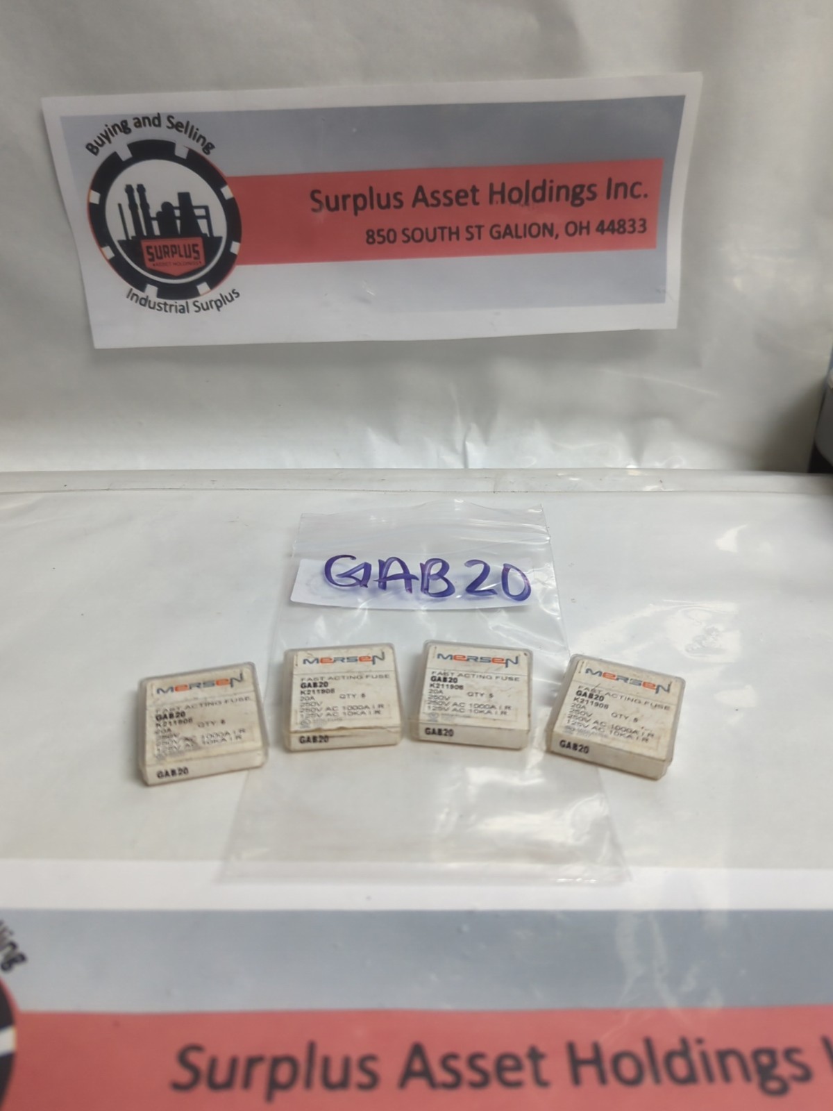MERSEN,GAB-20,FAST ACTING 20 AMP FUSE LOT OF 18 NOS