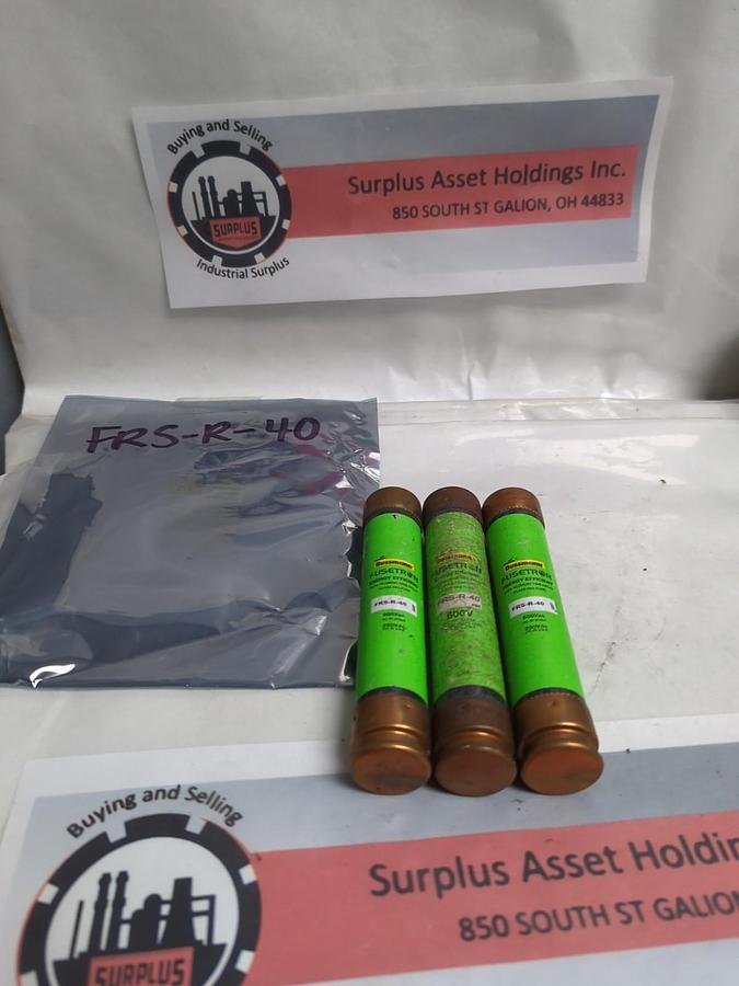 Used COOPER BUSSMANN,FRS-R-40,FUSETON FUSE 40 AMP LOT OF 3 PRE-OWNED