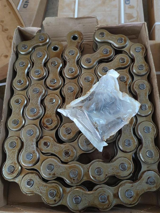 DIAMOND,160ZN 60P24,HEAVY INDUSTRIAL CHAIN 10FT W/ CONNECTOR NOS