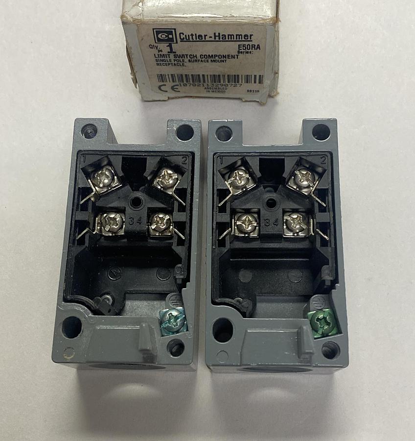 EATON CUTLER-HAMMER,E50RA,LIMIT SWITCH RECEPTACLE LOT OF 2 NOS