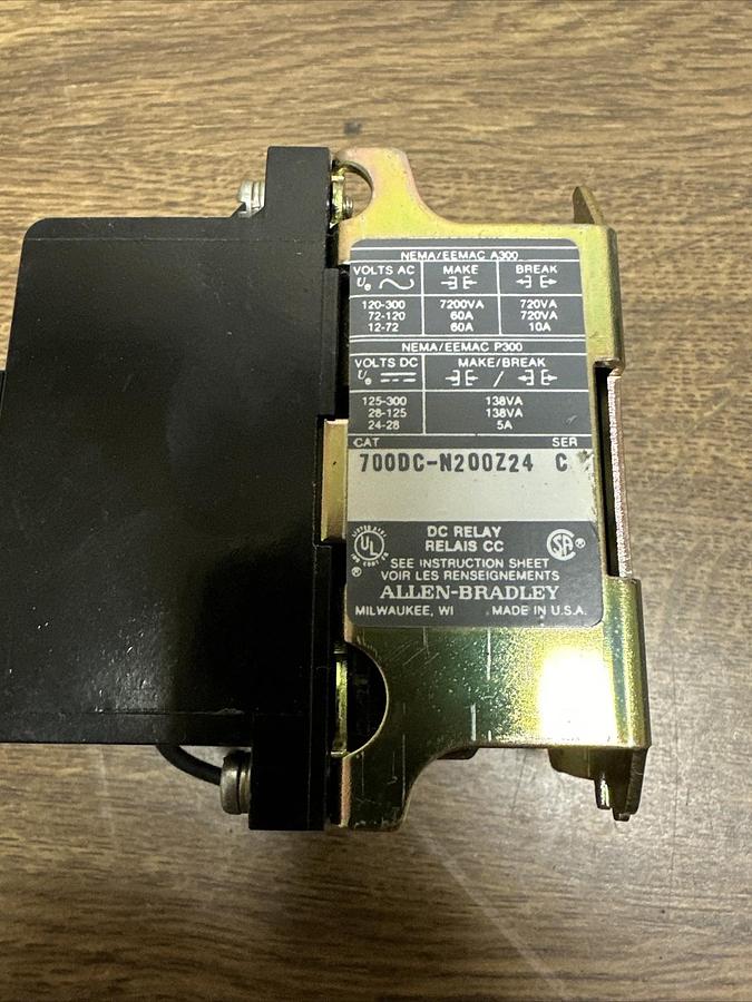 Used Allen Bradley,700DC-N200Z24,Ser C DC Relay