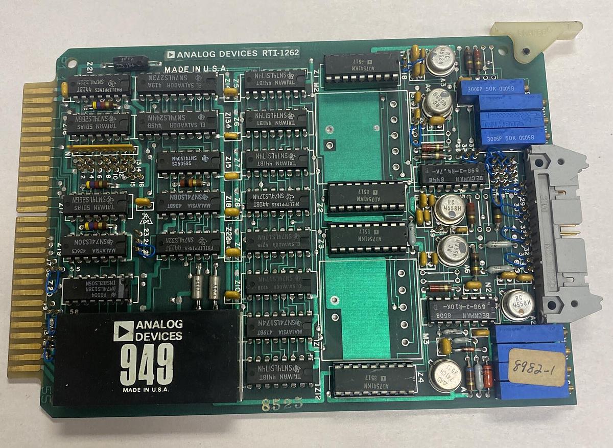 ANALOG DEVICES,RTI-1262,ANALOG INPUT OUTPUT DEVICE CIRCUIT BOARD NOS