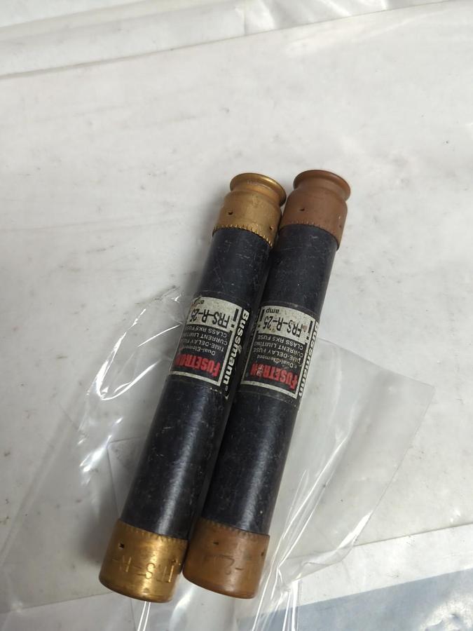 Used COOPER BUSSMANN,FRS-R-25,FUSETRON 25 AMP FUSE LOT OF 2 PRE-OWNED