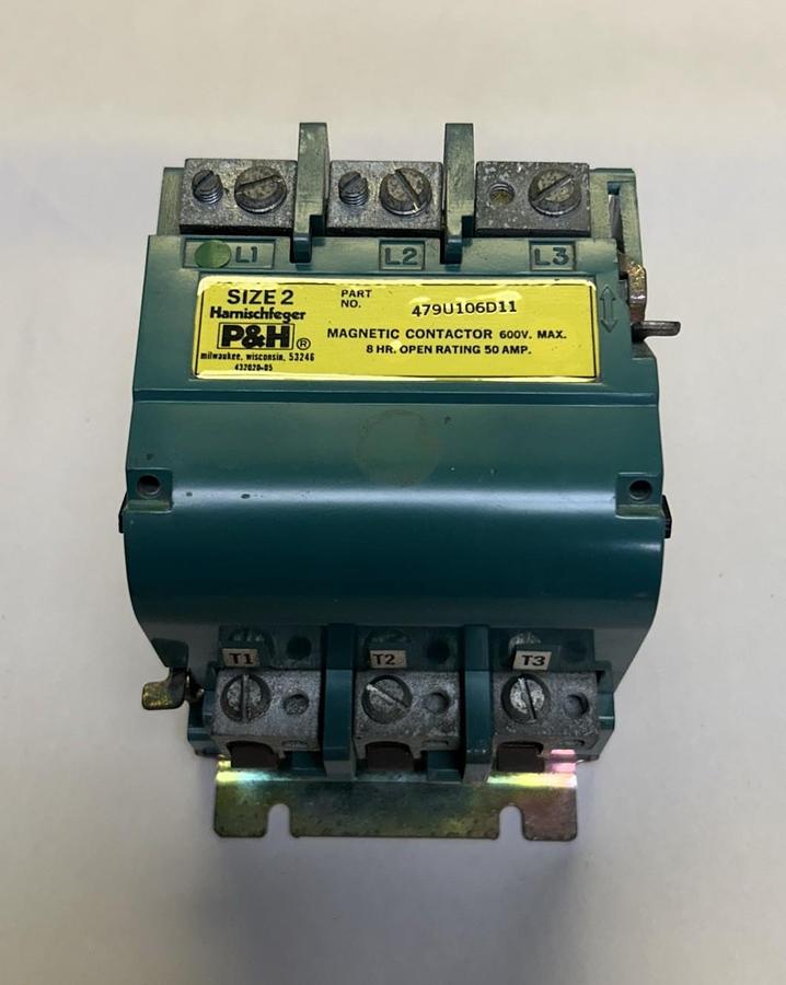 Used P&H,479U106D11,MAGNETIC CONTACTOR SIZE 2 50A 600V