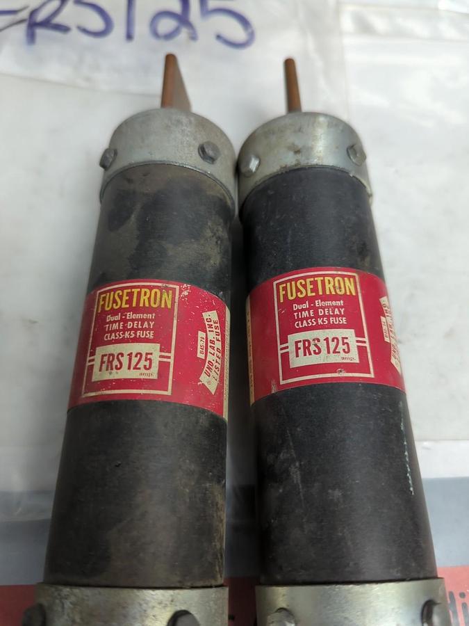 Used COOPER BUSSMANN,FRS-125,FUSETRON 125 AMP FUSE LOT OF 2 PRE-OWNED