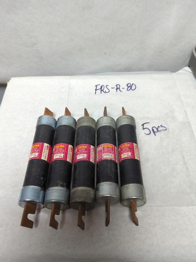 Used COOPER BUSSMANN,FRS-R-80,FUSETRON 80 AMP FUSE LOT OF 7 PRE-OWNED