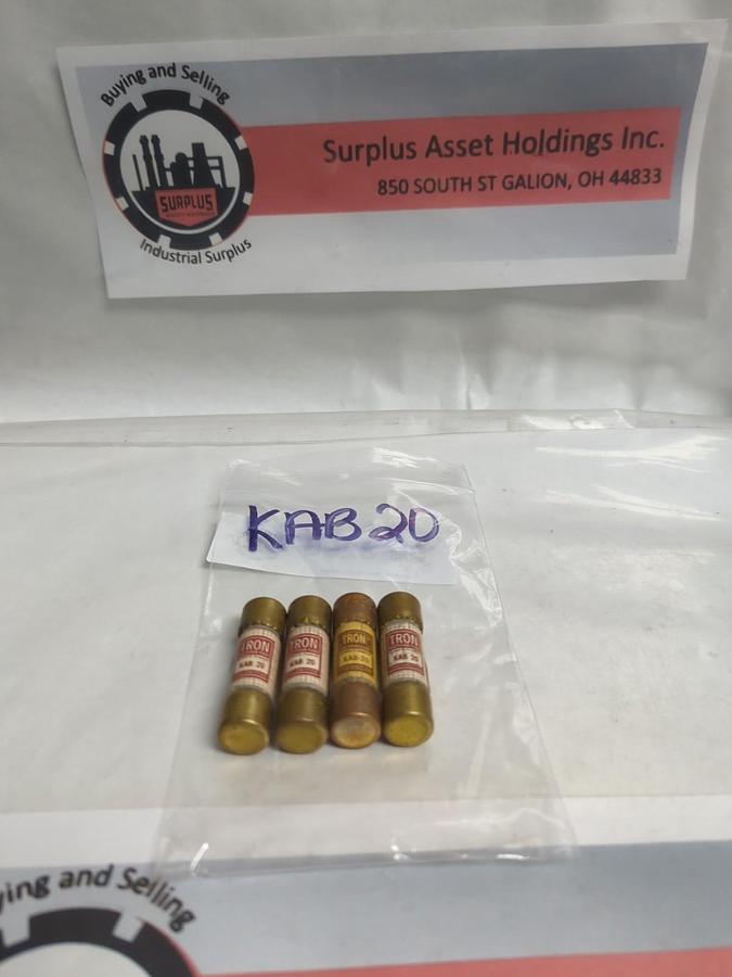 Used COOPER BUSSMANN,KAB-20,TRON 20 AMP FUSE LOT OF 4 PRE-OWNED