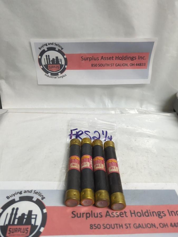 Used COOPER BUSSMANN,FRS 2-1/4,FUSETRON 2-1/4 AMP FUSE LOT OF 4 PRE-OWNED