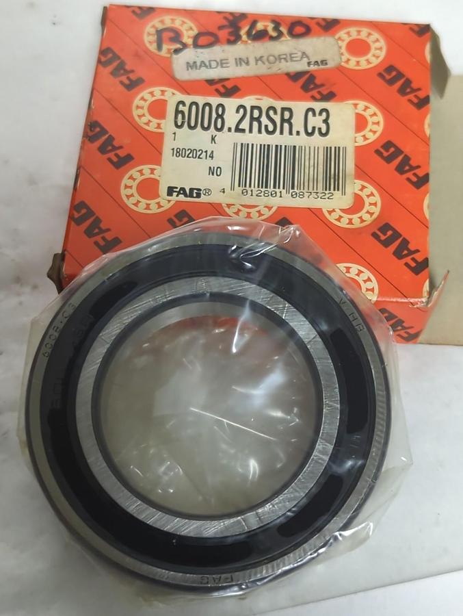 FAG,6008 2RSR C3,SEALED DEEP GROOVE BALL BEARING 40X68X15MM LOT OF 2 NOS